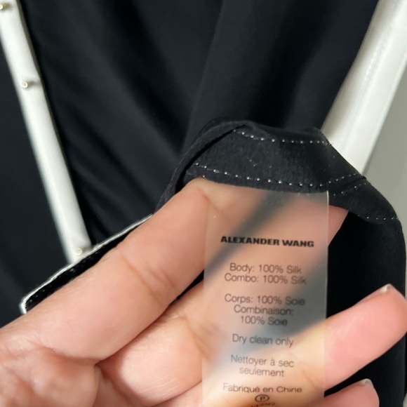 Alexander Wang 100 Percent Silk Black w/White trims Long sleeveless Top - Picture 11 of 13